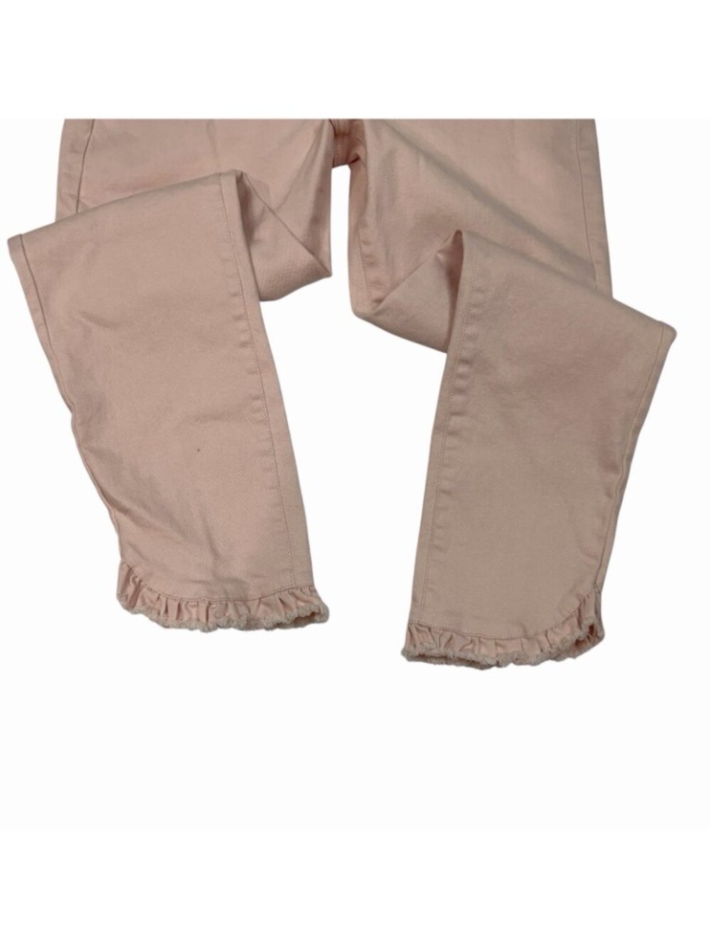 Cece Cropped Skinny Jeans Size 6 Light Baby Pink Denim Ruffle Hem Capri 7029312 - Picture 7 of 12